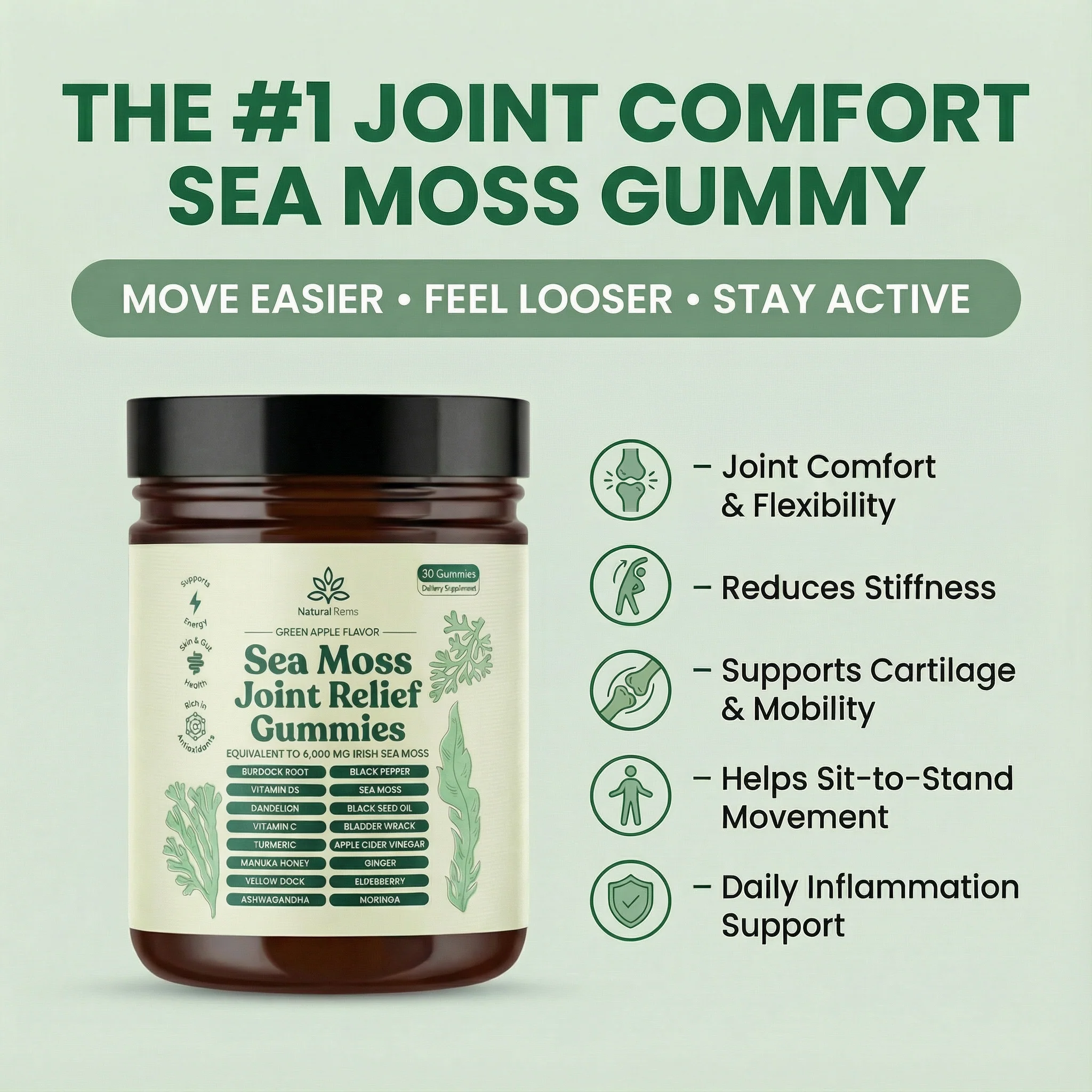 New Years Sale - Sea Moss 16-In-1 Gummies For Joint Comfort & Mobility - Image 2