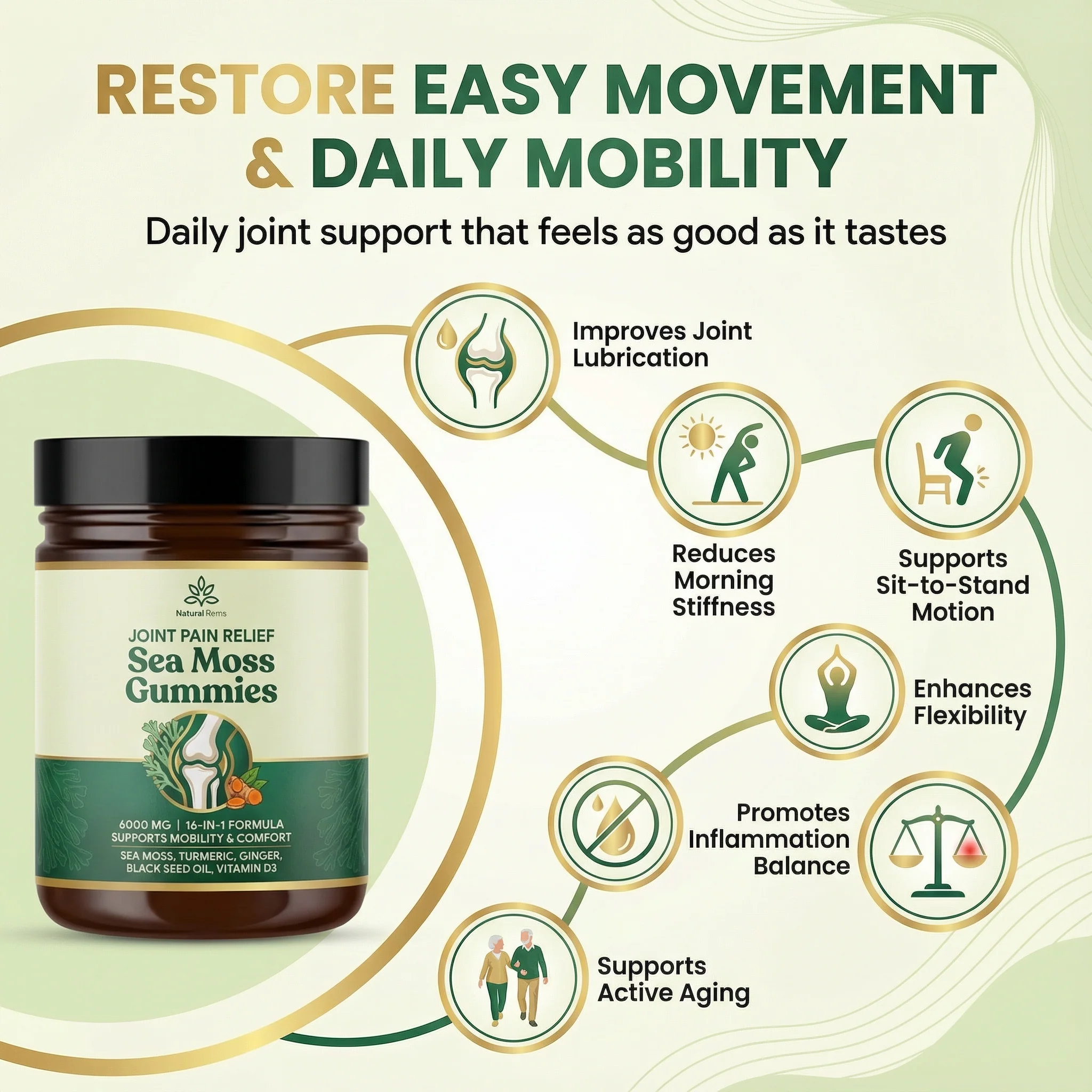 Sea Moss 16-In-1 Gummies - For Joint Comfort & Mobility - Image 5